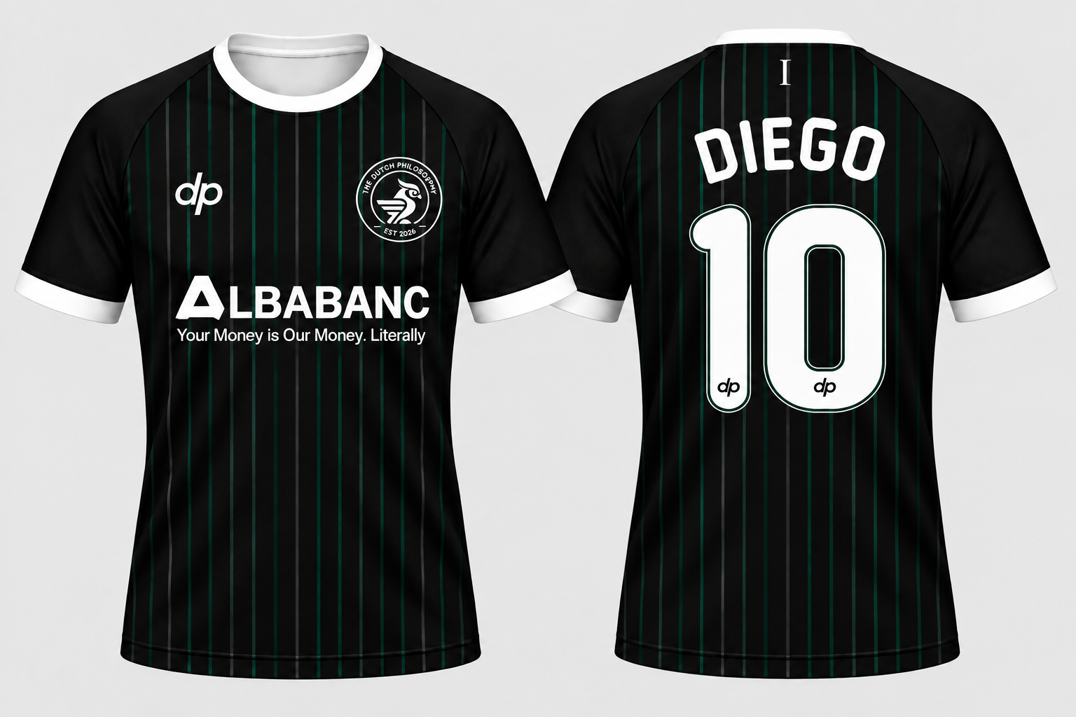 The Dutch Philosophy First Edition football shirt, front and back